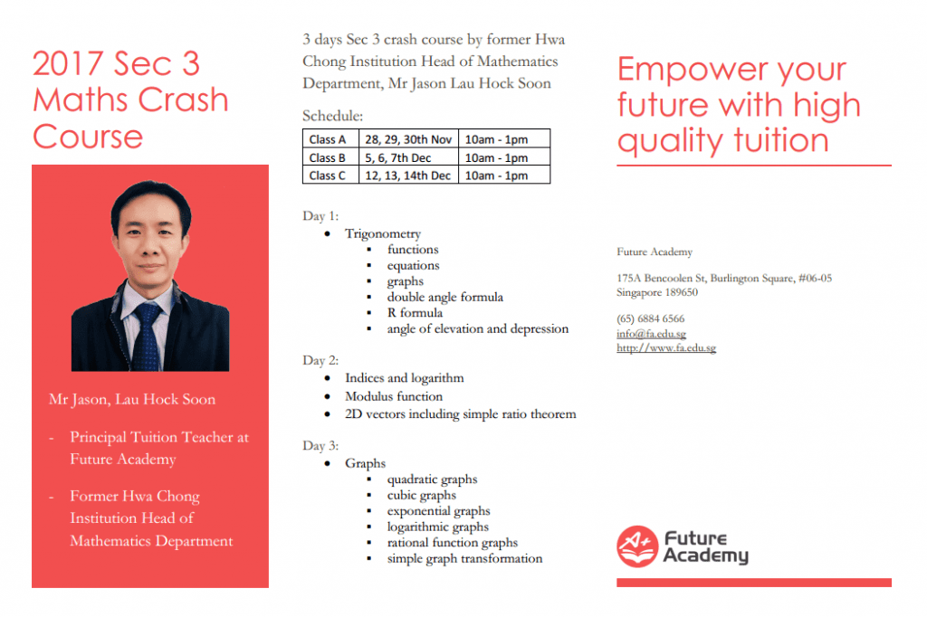 2017 Sec 3 Maths Crash Course 2