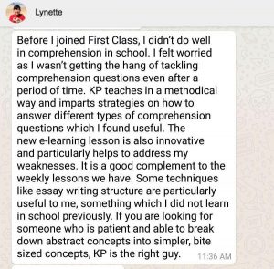 The techniques learnt are particularly useful 2 KP Chuah Testimonial from Lynette