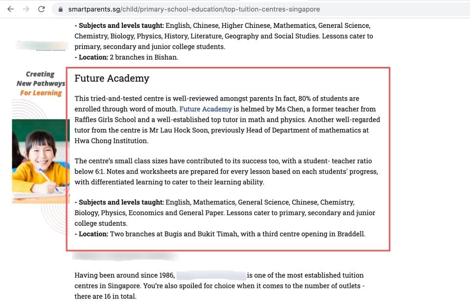 We Are Featured On SmartParents As A Top Tuition Centre! 3