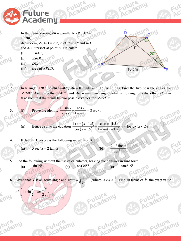 Trickiest Math Topics Students Face in Upper Secondary 3